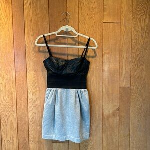 ELIZABETH AND JAMES Leather Bustier Top Mini Dress // Size 0